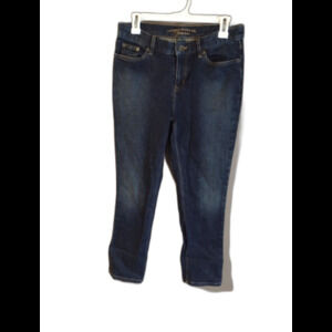 Lauren Ralph Lauren Women's 2 Dark Wash Straight Leg Jeans 9" Rise